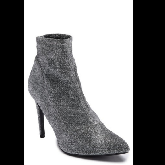 ❤NWOT Silver Glitter Bootie by Abound❤ - Picture 1 of 13